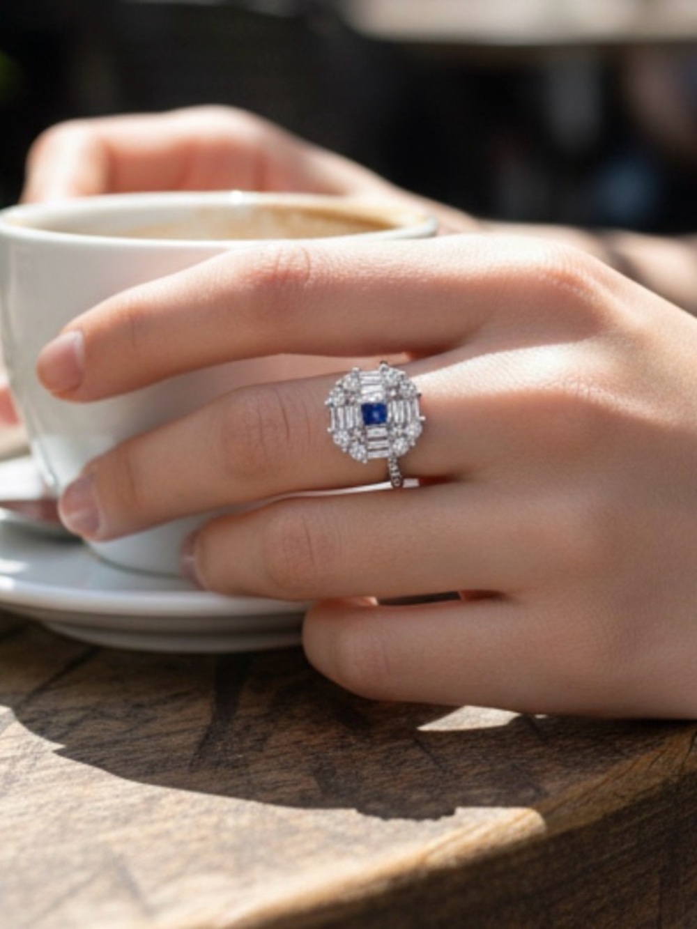 🫶🏻 Sapphire & Diamond Ring 1.65 TCW 925 Lab Created